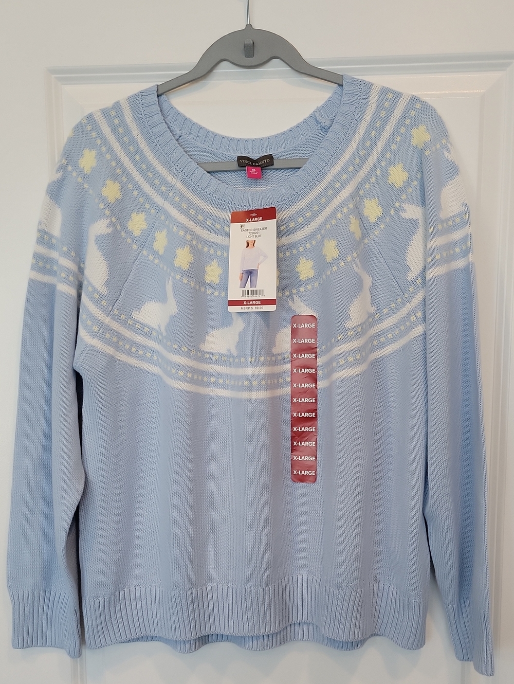 Vince Camuto Women's Easter Bunnies Sweater Size XL NWT